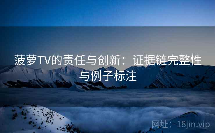 菠萝TV的责任与创新：证据链完整性与例子标注