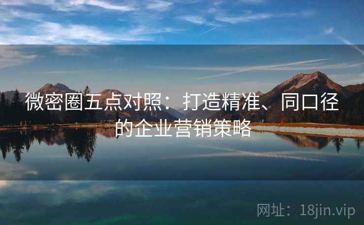 微密圈五点对照：打造精准、同口径的企业营销策略